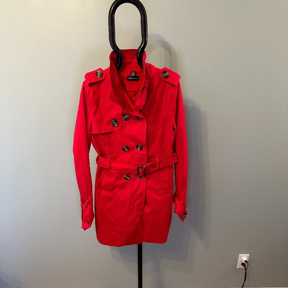 Seduction Ladies Red Double Breasted Mid-length Jacket